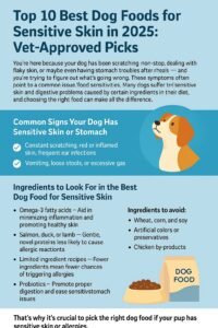 dog food for sensitive skin infographic.